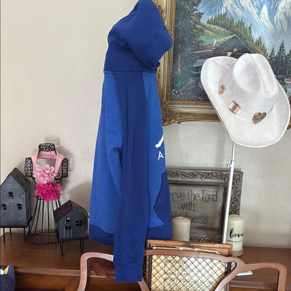 Jordan Royal Blue Hoodie with White Logo - Picture 4 of 6